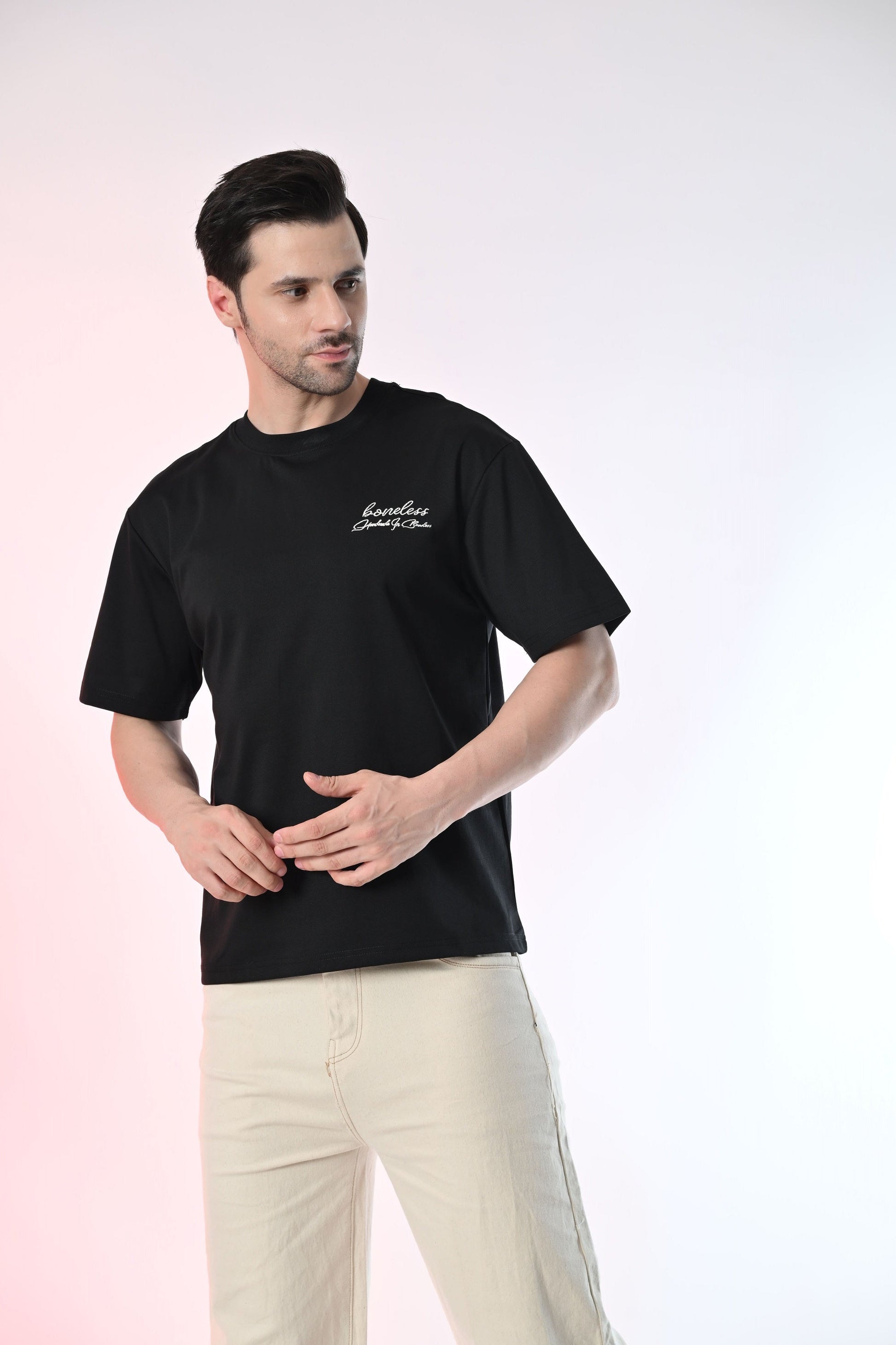 Round Neck Black Tee