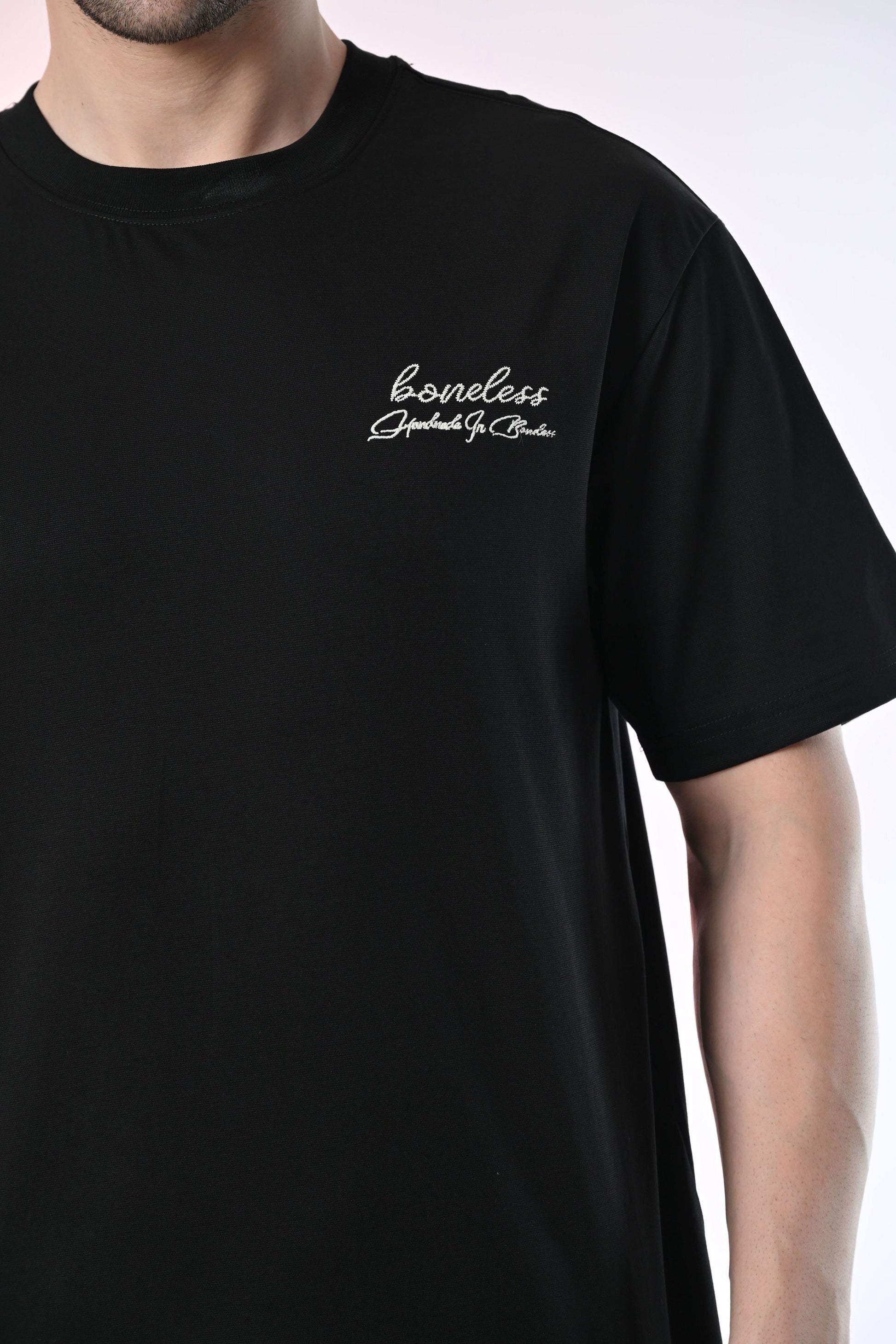 Round Neck Black Tee