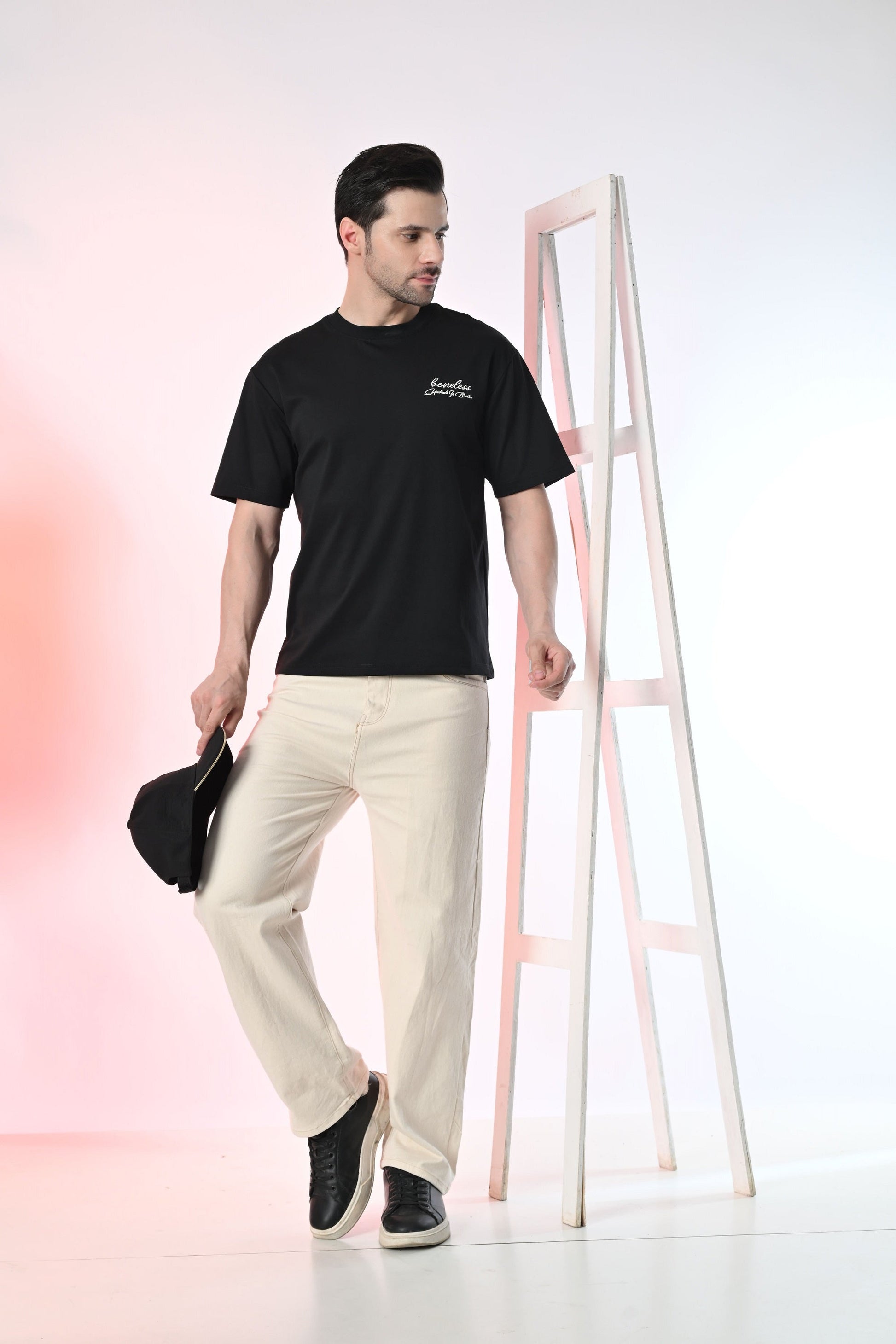 Round Neck Black Tee