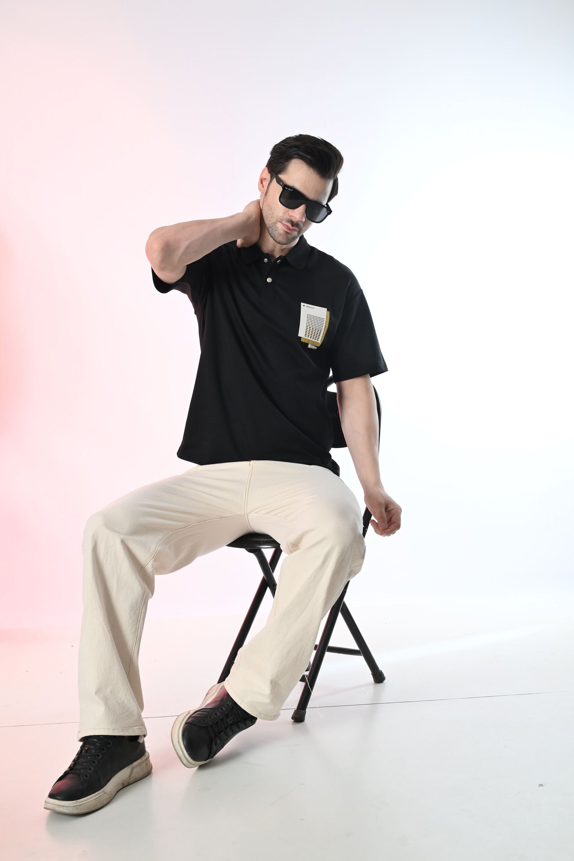 Pixel Grid Polo T-shirt